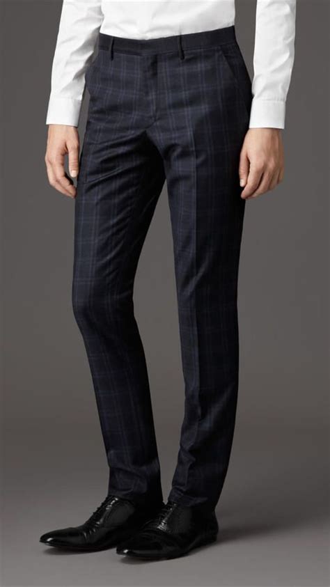 burberry london slim fit virgin wool trousers|BURBERRY Slim.